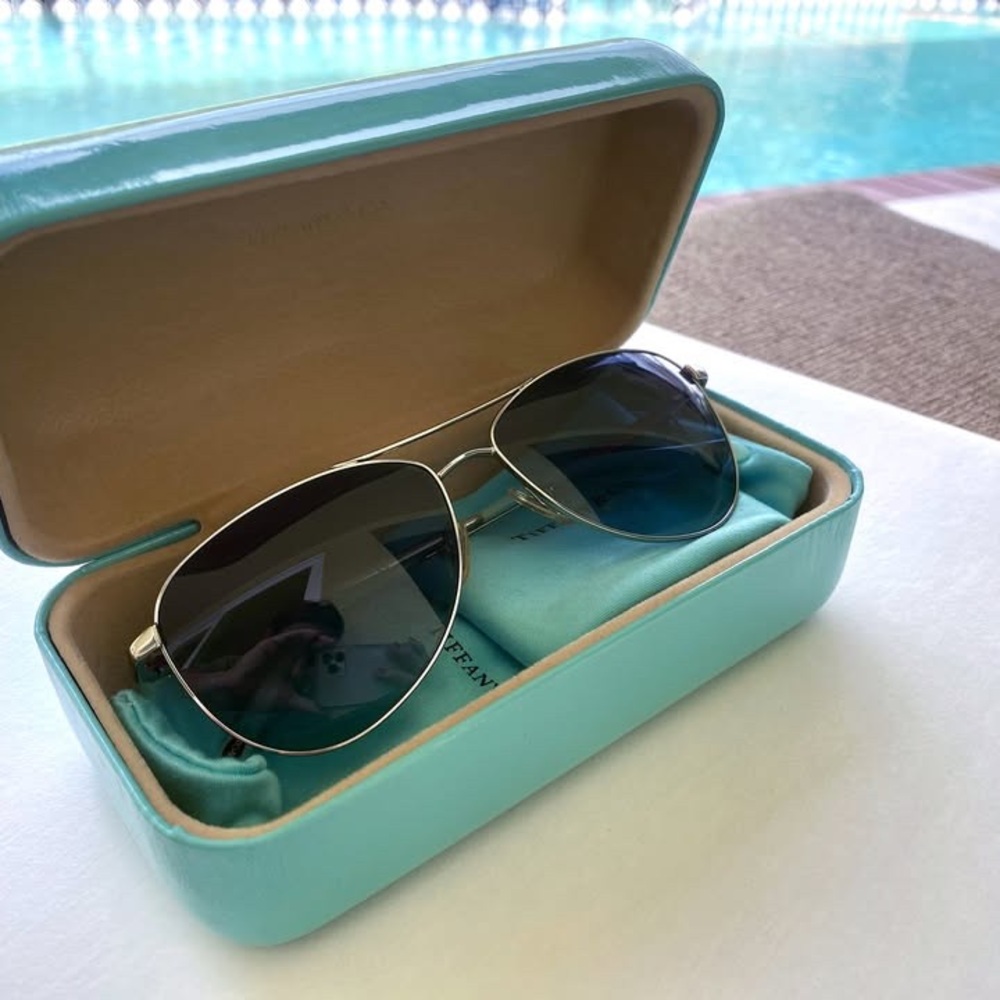 Tiffany & Co. Silver Aviator Sunglasses